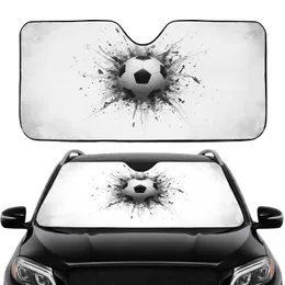 Soccer Ball Impact Metallic Debris Ink Splatter Burst - Car Interior Upgrade for Road Trips Car Sunshade