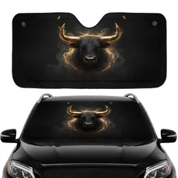 Bull Head Golden Horns - Car Interior Upgrade Road Trip Essentials Car Sunshade