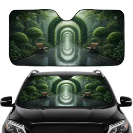 Green Botanical Garden Archway Tunnel - Car Interior Upgrade Car Sunshade