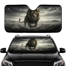 Male Lion Savanna Dust Cloud Rock Formation Acacia Tree Car Interior Upgrade Wildlife Lover Car Sunshade