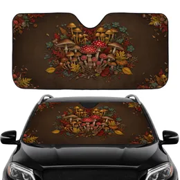 Forest Mushrooms Amanita Fungi Autumn Leaves Wildflowers Car Interior Upgrade Road Trip Essentials Car Sunshade