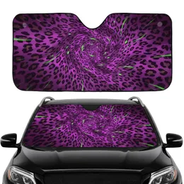 Violet Green Black Leopard Spot Vortex Car Interior Upgrade Car Sunshade