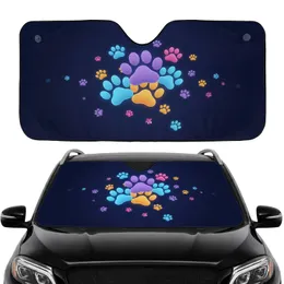 Animal Paw Prints Indigo Twilight Aura - Pet Lover Car Interior Travel Essential Car Sunshade