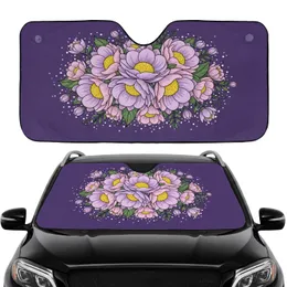 Floral Cluster Green Leaves Swirling Light - Car Interior Road Trip Gift Car Sunshade