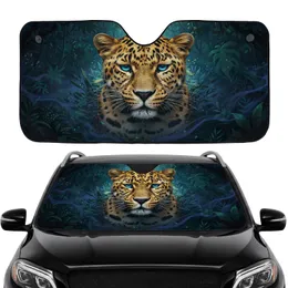 Leopard Sapphire Blue Eyes Golden Fur - Car Interior Upgrade Wildlife Lover Gift Car Sunshade