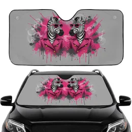 Zebra Striped Face Trench Coat Gold Buttons Sunglasses - Metropolitan Car Upgrade Car Sunshade