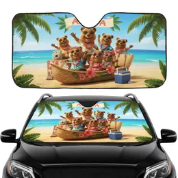 Aloha Quokka Tropical Beach Caravan - Road Trip Travel Essential Gift Car Sunshade