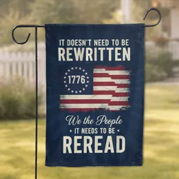 American Flag Reread 1776 We The People Independence Day Gift Garden Flag