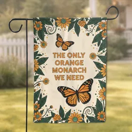 THE ONLY ORANGE MONARCH WE NEED Text Orange Butterflies Botanical Frame - Home Decor Gift Garden Flag