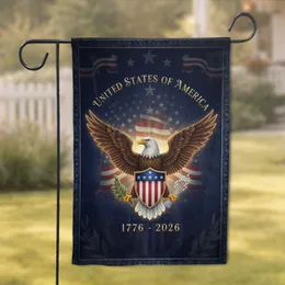 Bald Eagle American Shield Stars Stripes 1776-2026 - USA 250th Anniversary Independence Day Garden Flag