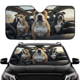 American Bully Dogs Desert Journey - Car Interior Upgrade for Dog Owners Car Sunshade