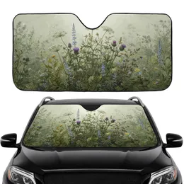 Verdant Botanical Wild Thistle Queen Anne's Lace Meadow Car Interior Upgrade Car Sunshade