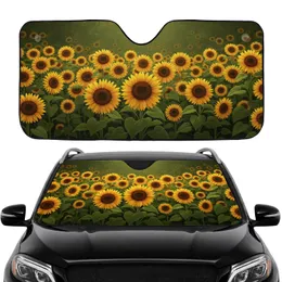 Vibrant Golden Yellow Sunflowers Blooms Field - Commute Travel Car Upgrade Car Sunshade