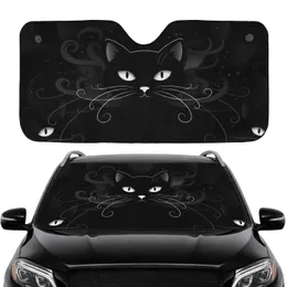 Black Cat Cosmic Galaxy Travel Essentials - Cat Lover Car Interior Upgrade Car Sunshade