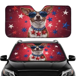 Chihuahua Dog Blue Sunglasses Stars Patriotic Car Interior Upgrade for Dog Lovers Car Sunshade