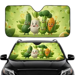 Vibrant Expressive Anthropomorphic Vegetables Verdant Garden - Car Interior Upgrade Car Sunshade