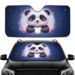 Fluffy Baby Panda Heart Bamboo Forest Glowing Fireflies Cosmic Sky Travel Essentials Car Sunshade