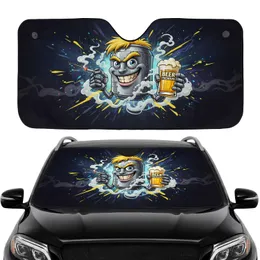 Vintage Beer Can Character Beer Mug Road Trip Accessory for Beer Lovers Car Sunshade