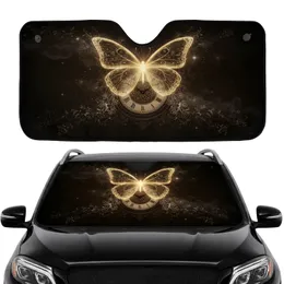 Luminous Golden Butterfly Antique Clock Filigree - Car Interior Upgrade Car Sunshade