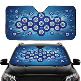 Layered Interlocking Evil Eye Amulet Deep Blue Gold - Protective Car Interior Upgrade Car Sunshade
