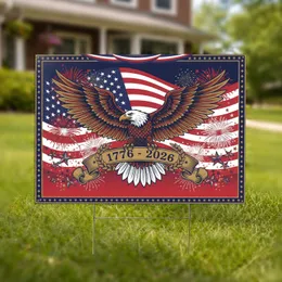 Bald Eagle American Flag 1776-2026 - USA 250th Anniversary Patriotic Freedom Yard Sign
