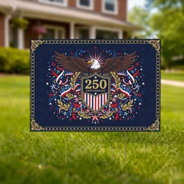Bald Eagle American Flag 1776-2026 - USA 250th Anniversary Patriotic Shield Yard Sign