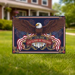 American Bald Eagle Flag 1776-2026 - USA 250th Anniversary Patriotic Gift for Veterans Yard Sign