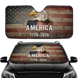 Bald Eagle America Flag 1776-2026 USA 250th Anniversary Road Trip Accessory Car Sunshade