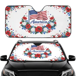 America Flag Poppies Daisies 1776-2026 - USA 250th Anniversary Car Sunshade