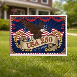 Bald Eagle American Flag 1776-2026 - USA 250th Anniversary Independence Day Gift for Veterans Yard Sign