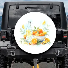 Lemon Orange Citrus Botanical Still Life Glass Bottle Ceramic Bowl Everyday Travel Lifestyle Gift Spare Tire Cover