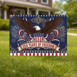 Bald Eagle American Flag Patriotic 1776-2026 - USA 250th Anniversary Freedom Celebration Yard Sign