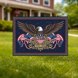Bald Eagle American Flag Stars & Stripes 1776-2026 - USA 250th Anniversary Emblem Yard Sign