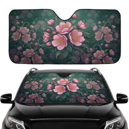 Large Blooming Pink Flowers Green Foliage - Lush Home Decor Gift for Gardeners Car Sunshade
