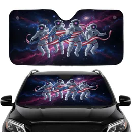 Astronaut American Flag Swirling Galaxy Stars Nebula - Car Interior Upgrade Car Sunshade