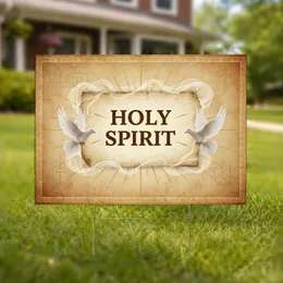 Holy Spirit Doves Divine Light Aged Parchment - Spiritual Home Decor Gift Yard Sign