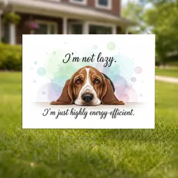 Basset Hound Dog Funny Quote Abstract Blobs - Humorous Pet Lover Home Decor Gift Yard Sign