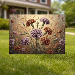 Carnation Flower Garden Floral - Golden Hour Botanical Decor Gift Yard Sign