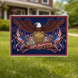 Bald Eagle American Flag 1776-2026 - USA 250th Anniversary Patriotic Gift for Dad Yard Sign
