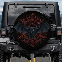 Aggressive Bat Glowing Eyes Esoteric Sigils Gritty Grunge - Dark Fantasy Lover Gift Spare Tire Cover