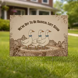 Radical Left Scum Geese Denim Bow Tie - Political Statement Decor for Activists Yard Sign