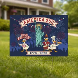 Patriotic Ducks Statue of Liberty 1776-2026 - USA 250th Anniversary Parade Celebration Yard Sign