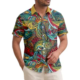 Game Fish Prominent Heads Spotted Scales Organic Tropical - Coastal Lifestyle Gift for Angler Hawaiian Shirt