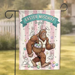 Easter Mischief Bigfoot Bunny Ears Basket - Easter Holiday Gift Garden Flag