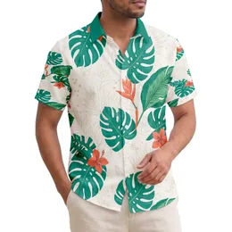 Monstera Palm Leaves Exotic Flowers Botanical Sketches Tropical - Lifestyle Gift Hawaiian Shirt