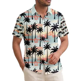 Black Palm Trees Tropical Horizon Island Vacation Home Decor Hawaiian Shirt