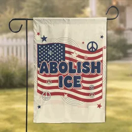 Abolish ICE Distressed American Flag Peace Sign - Home Decor Gift Garden Flag