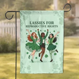 Irish Lassies Reproductive Rights Shamrock Dancers - Advocacy Statement Gift Garden Flag