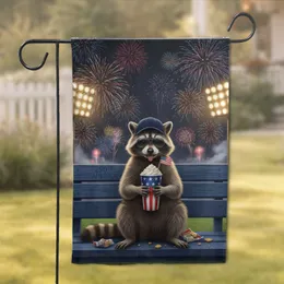 Patriotic Raccoon Baseball Cap Sunglasses Stadium 250th America Anniversary Garden Flag