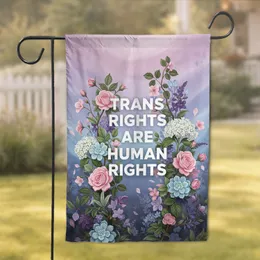 Trans Rights Human Rights Botanical Flowers - Advocacy Home Decor for Human Rights Advocate Garden Flag